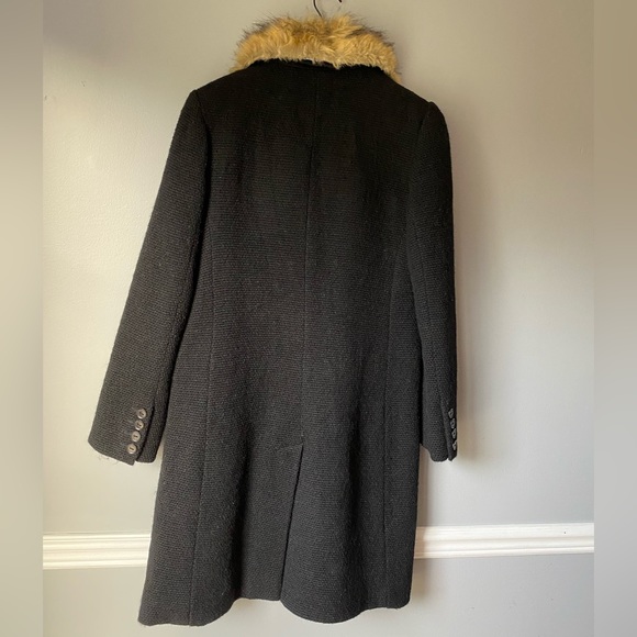 Via Spiga Long Wool Blend Fur Collar Coat - Picture 2 of 3
